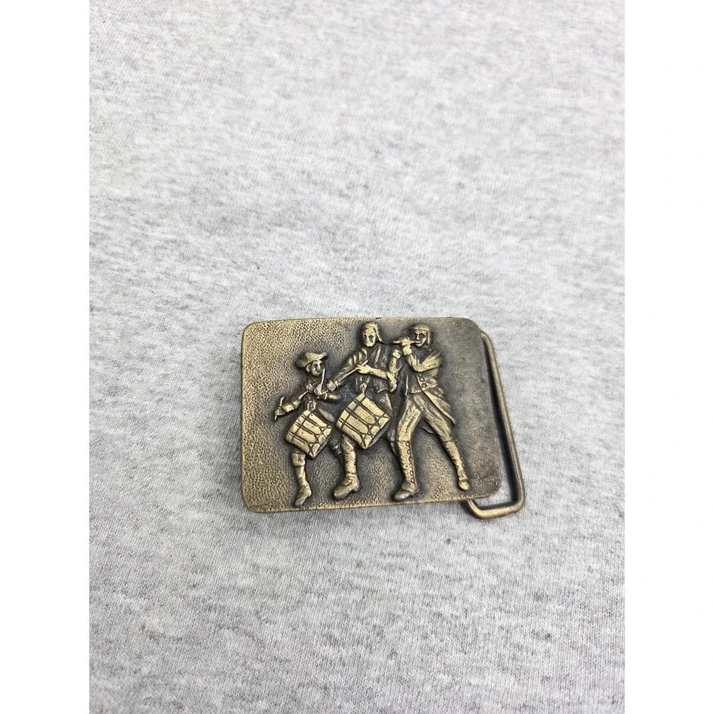 Solid Brass American Revolution 1776 Independence Belt Buckle Patriotic USA